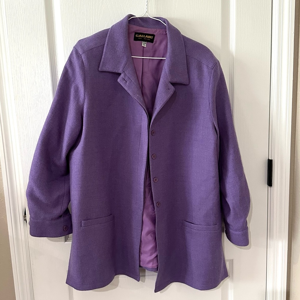 Vintage Purple Gallant Wool Winter Trench Coat